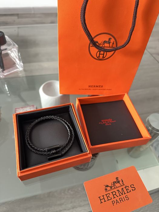 Bratara hermes barbateasca neagra piele