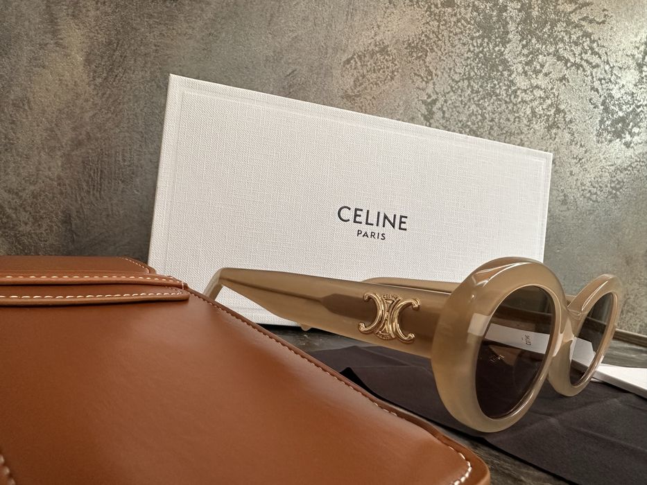 Очила Celine топ модел в бежаво