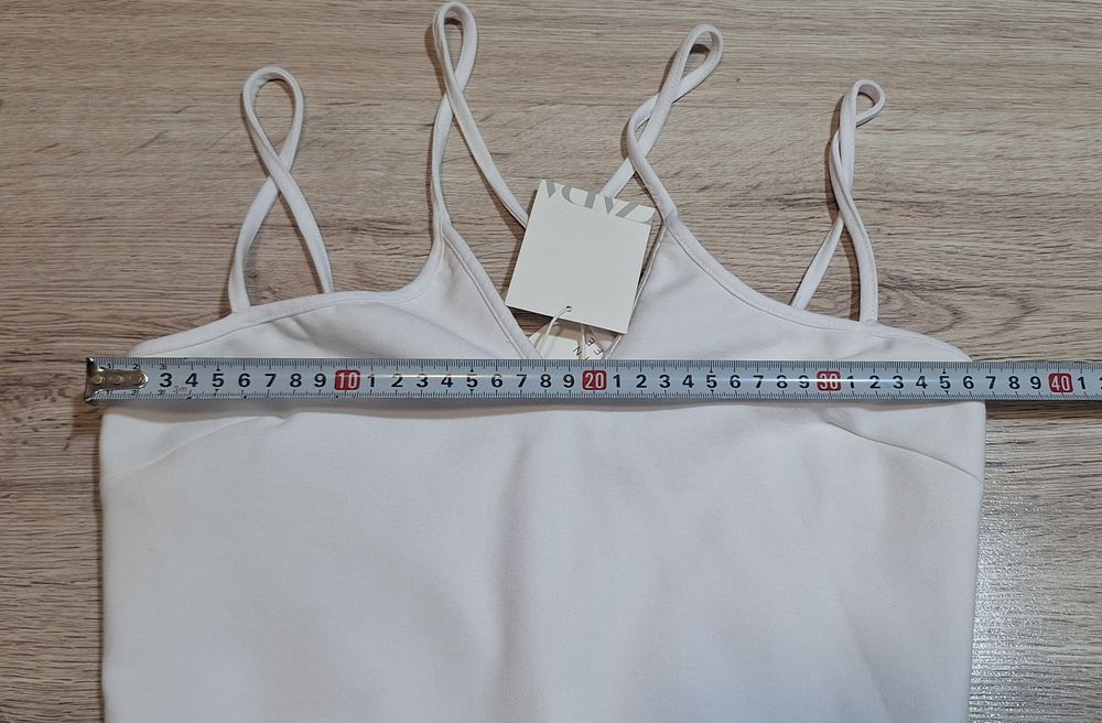 Rochie albă mini Zara, mărimea S, cu bretele subțiri