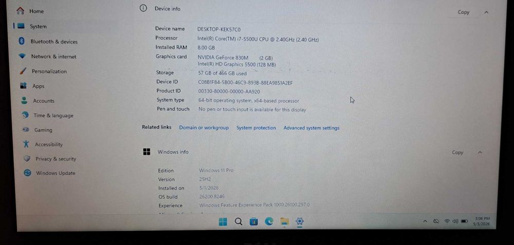 Dell Vostro 14-5480 I5 5500U