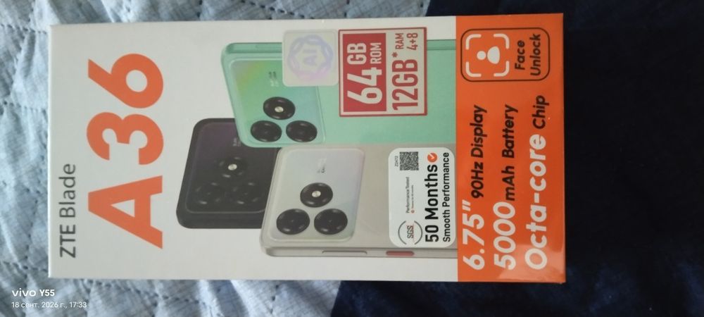 Продам новый смартфон ZTE Blade A36
