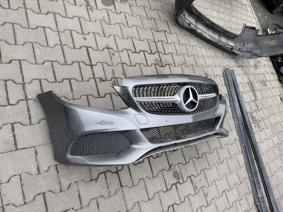 Оригинална предна броня за Mercedes W205 C class с предна решетка
