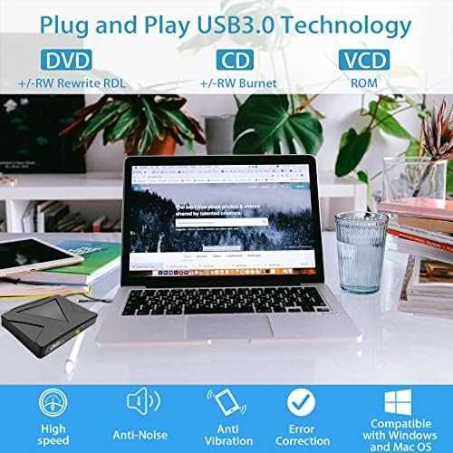 RUIZHI външно DVD/CD устройство USB 3.0 и Type-C