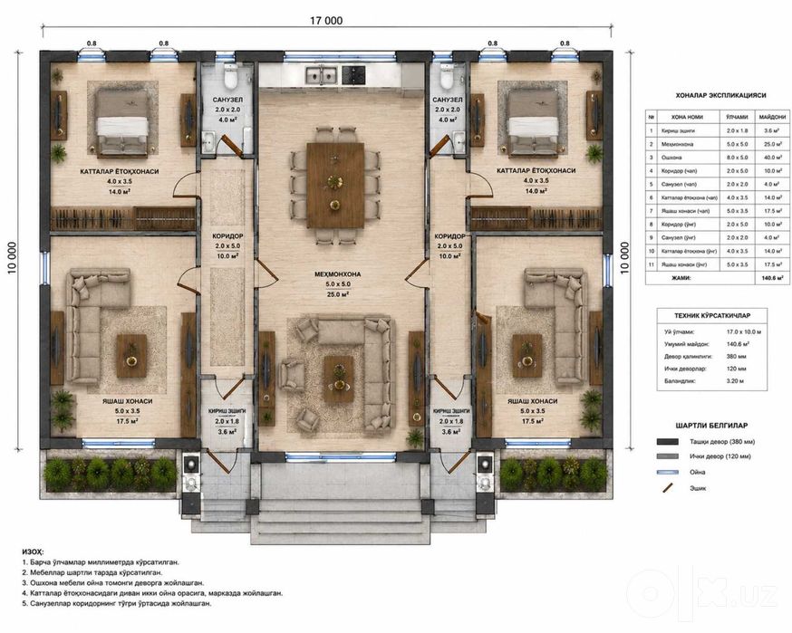СРОЧНО! 10 сотих ҳовли, 170 м² уй, 5 хона — Жарқишлоқ | $ 55 000