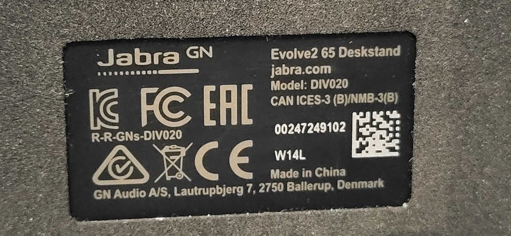 JABRA Dock Evolve2 65 Deskstand fuctional