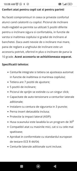 Vand scaun auto copii rear facing Axkid Minikid