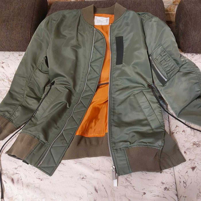 Sacai Jachetă bomber din nailon cu fermoar