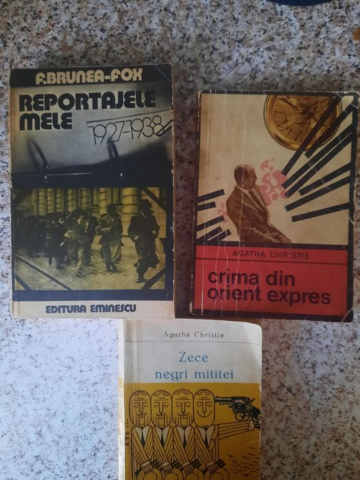 Pachet cărți anticariat Agatha Christie și Brunea-Fox