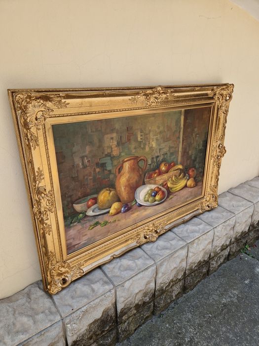 Изключителна огромна антикварна авторска майсторска картина