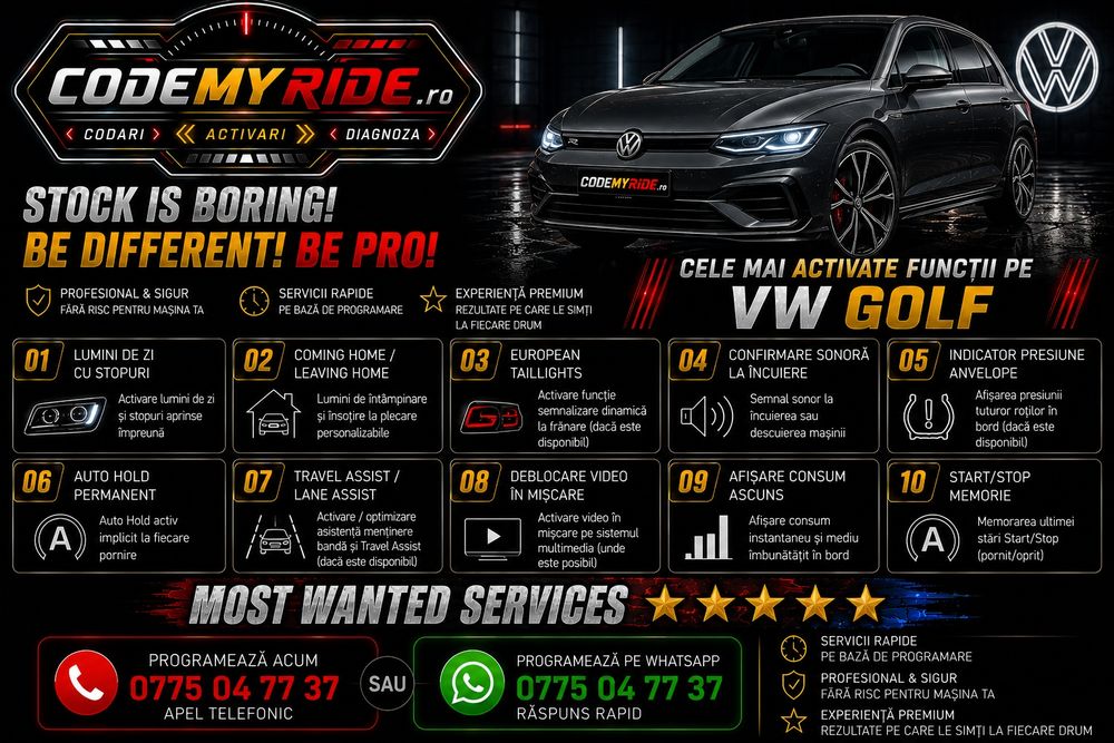Activare Funcții Ascunse • Codări Auto VAG• Diagnoză • Personalizări • VW Audi Skoda Seat Cupra BMW MINI Mercedes Toyota Opel Renault Dacia Volvo etc