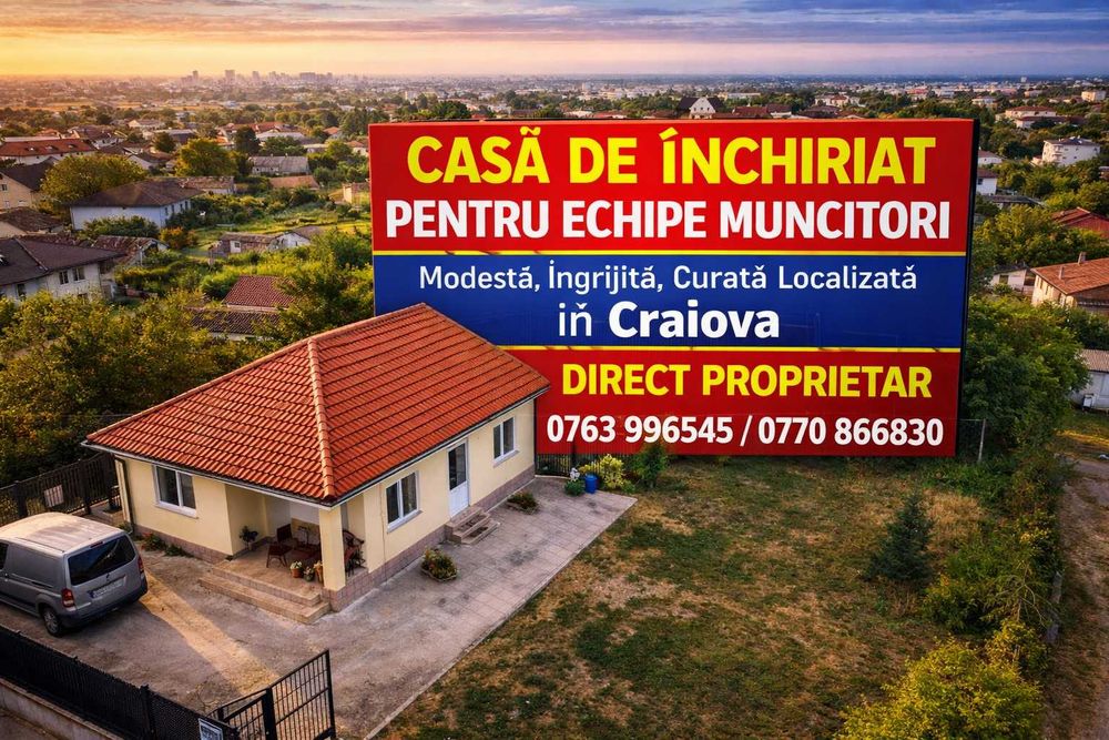 Chirie Cazare ieftina/spatiu comercial Cazare muncitori Echipe Depozit