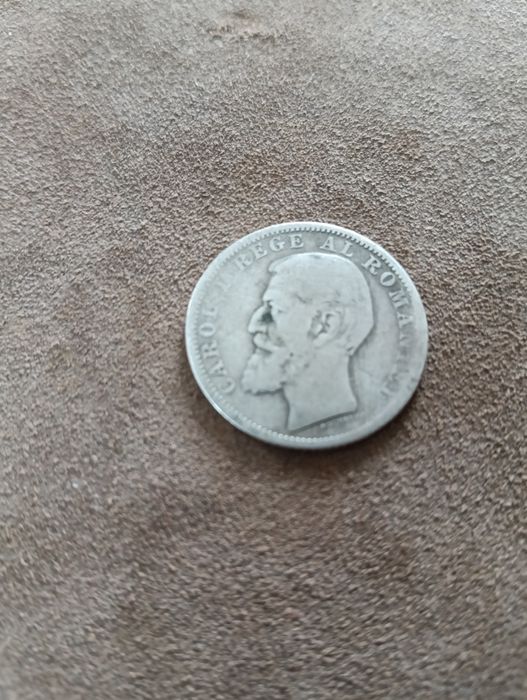 Moneda argint Romania 1 leu 1900 Carol l