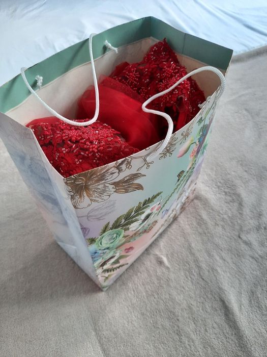 Rochie bijuterie corset seara rosie