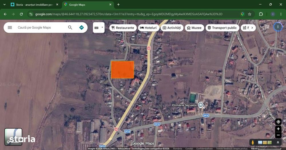 Terenuri intravilane de vânzare în Secuieni,  Bacău 4 loturi 12 €/mp