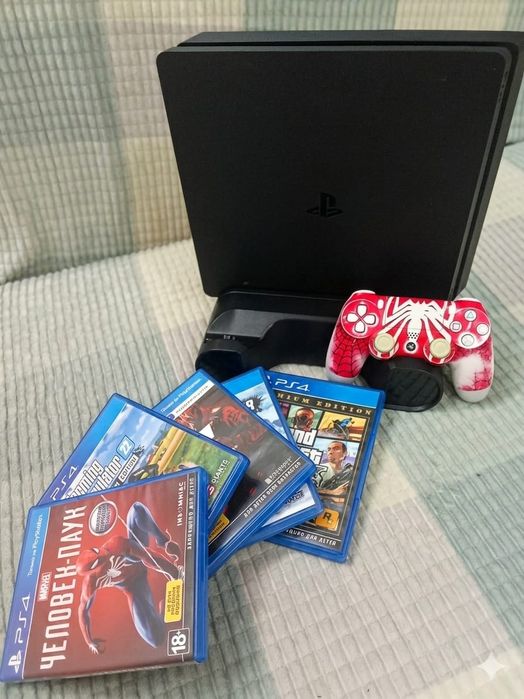 PlayStation 4 Slim 1000gb + 6 игр + Охлаждающая подставка