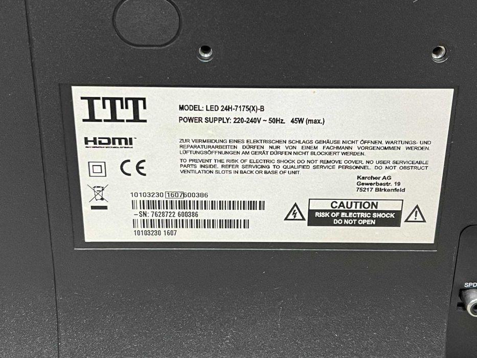 Продавам телевизор ITT LED 24H-7175 в отлично състояние!