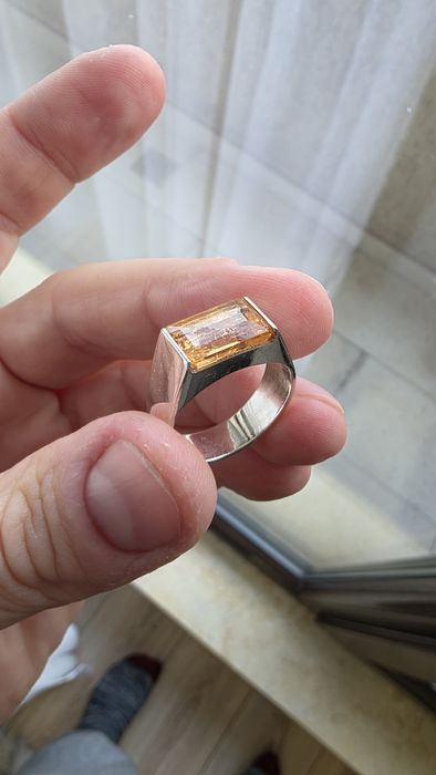 Inel argint cu piatra topaz imperial