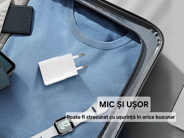 Încărcător dual Usb-UsbC. Fastcharge. Iphone/Android. Orice dispozitiv