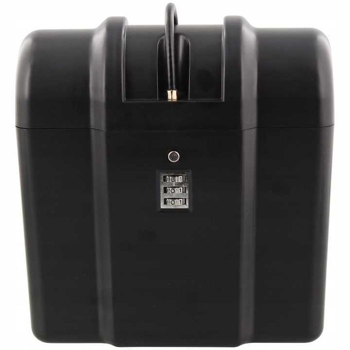 Преносим сейф с код, Пластмаса, 1,4 л, 18 x 8,5 x 15 cm, Черен,бял