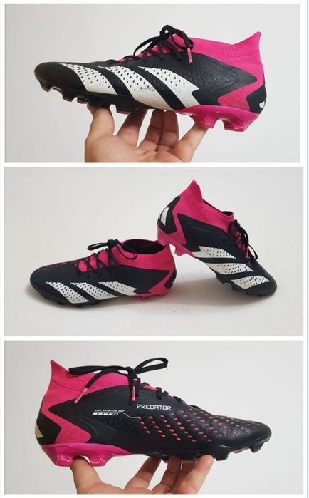 Ghete fotbal Adidas Predator Accuracy.1 Low Fg negru roz, crampoane Nr. 43