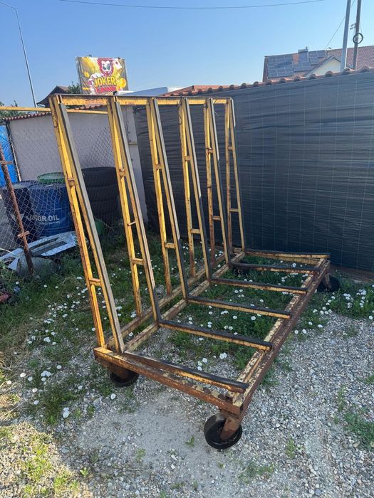 Cărucior industrial transport geamuri / sticlă / panouri metalic profesional