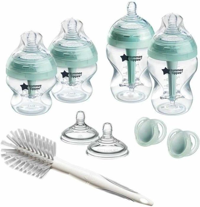 TOMMEE TIPPEE – Комплект от 4 бебешки шишета Advanced Anti-Colic, за новородени, с биберони с форма на гърда