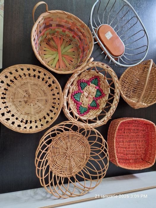 Coșuri de nuiele,bambus,inox