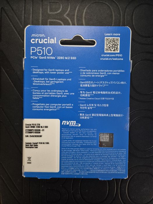 SSD 1TB PCIe 5.0 Crucial P510 - m.2 nvme sigilat
