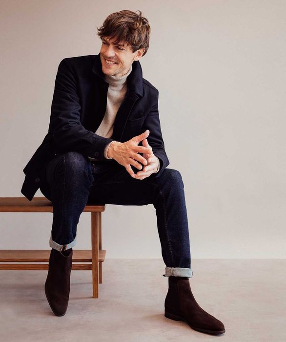 Ghete chelsea 45 plain toe premium Strellson NOI piele naturala moale