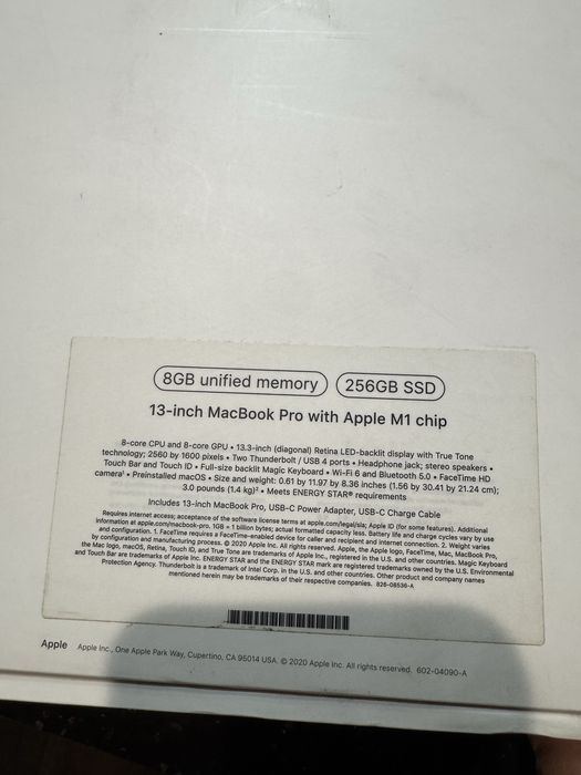 MacBook 13 pro M1 2020