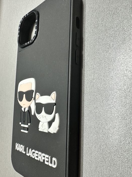 3D Калъф Karl Lagerfeld - Karl and Choupette, iPhone 14 Plus, черен