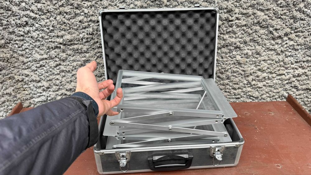 Suport pliabil pentru reviste, broșuri, cataloage, 6 buzunare, afișaj față-verso, portabil cu geantă de transport pentru expoziții