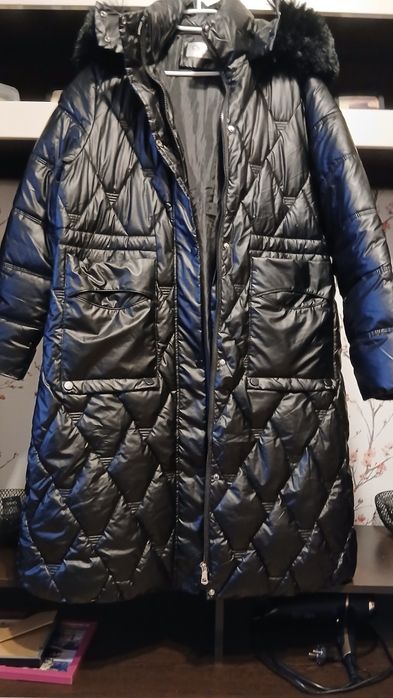 Geacă lungă din fâș penyru dame