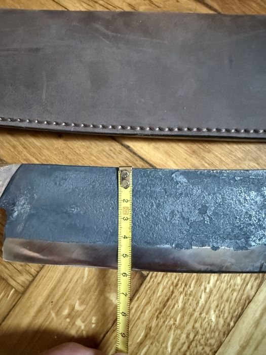 Cutit de tras  din otel inoxidabil si satar din foaie de arc  si forjat msnual !