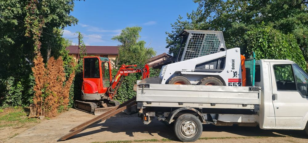 De inchiriat miniexcavator santuri fose drenuri bobcat corbeanca