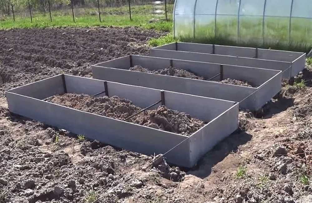 Грядки из плоского шифера
