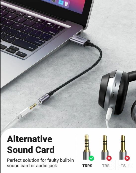 Adapter UGREEN. Audio adapterni USB ga o'tkazib beradi