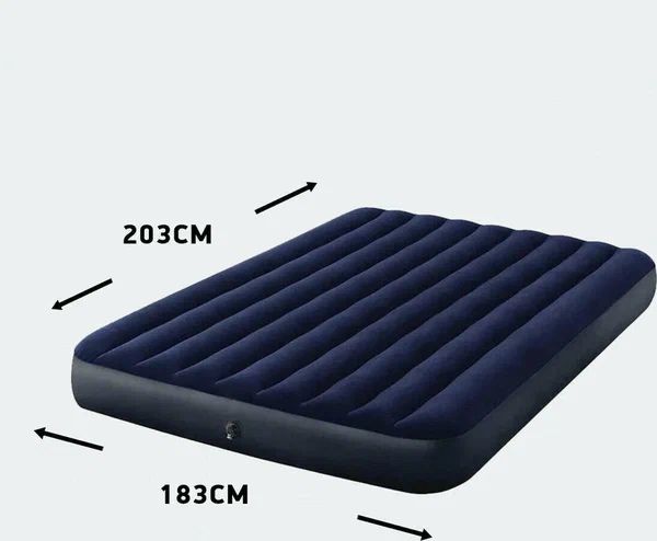 INTEX Dura-Beam havo matrasi 203×183×25 sm bonus nasos