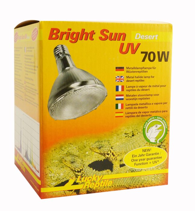 Lampă cu halogenuri metalice Lucky Reptile Bright Sun UV - 70W