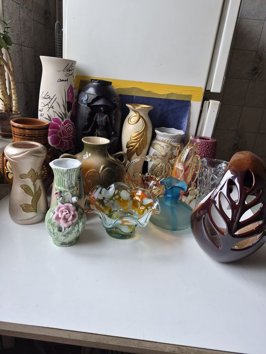 Ваза керамика,стекло.