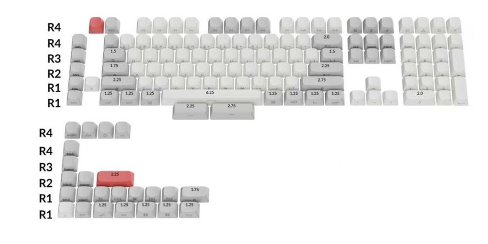 Keychron Keycap Set Double-Shot PBT, OSA, side-printed shine-through