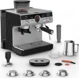 Espressor manual cu rasnita Krups Precision XP801T10, 15 bari, rezervor apa detasabil 3.5 L, 30 trepte de rasnire