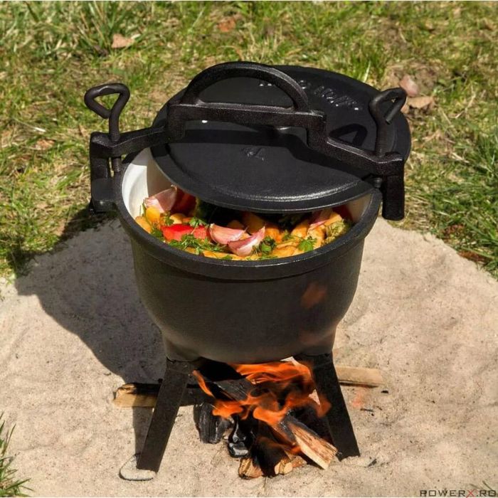 Ceaun din fonta emailata cu picioare si capac, 4litri, negru, Kinghoff