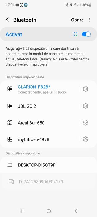 Mp3 Auto Clarion cu Bluetooth 4x50 watti