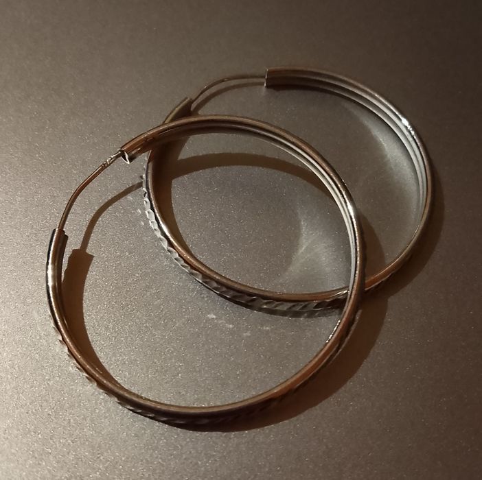 Нови сребърни обеци халка