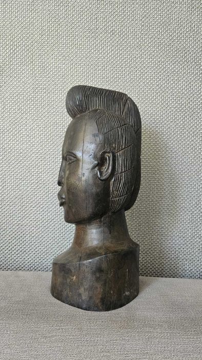 Statueta bust african din abanos , 2.3 KG