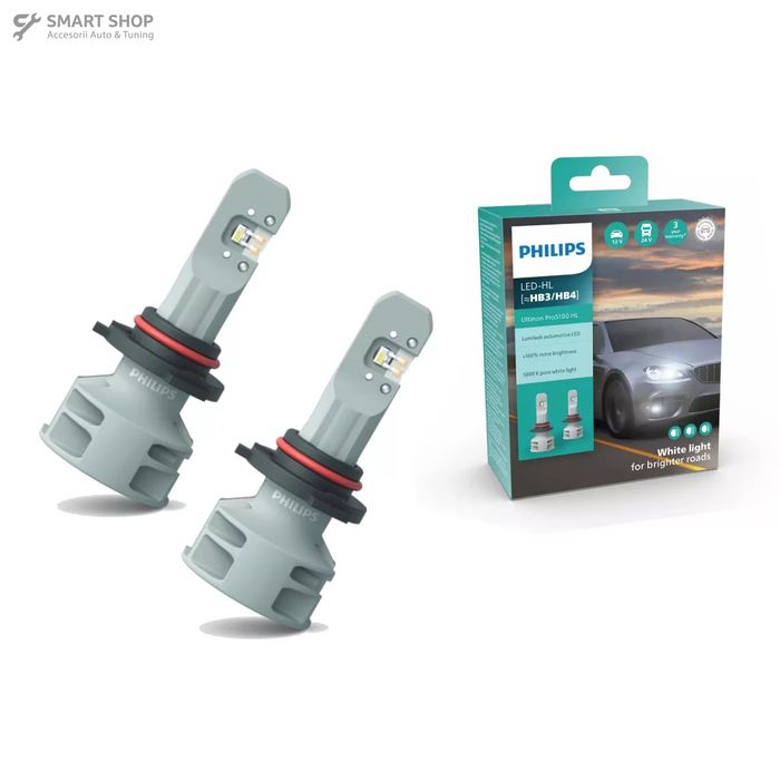 Philips Bec LED HB3 HB4 12V 24V P20d P22d Ultinon Pro5100 HL 5800K Philips (1set)