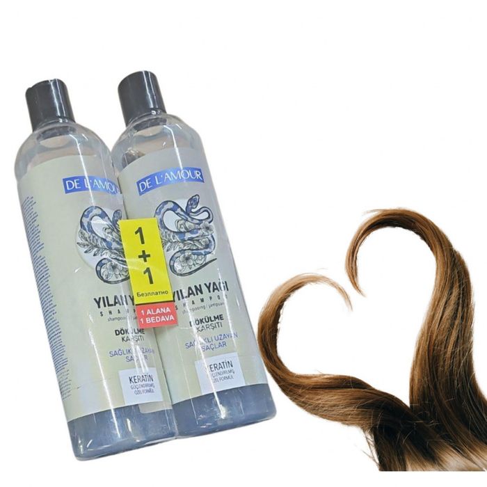 Шампоан De L’Amour, със змийско масло и кератин 2 бр по 700 мл.