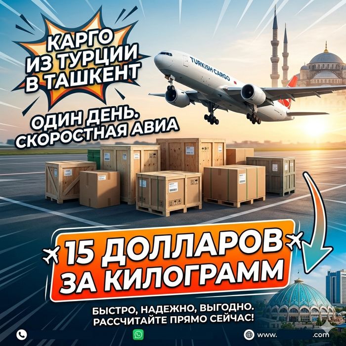 Быстрое карго 1 день Стамбул-Ташкент-Стамбул