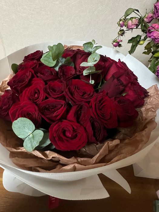 розы алые 31 штук